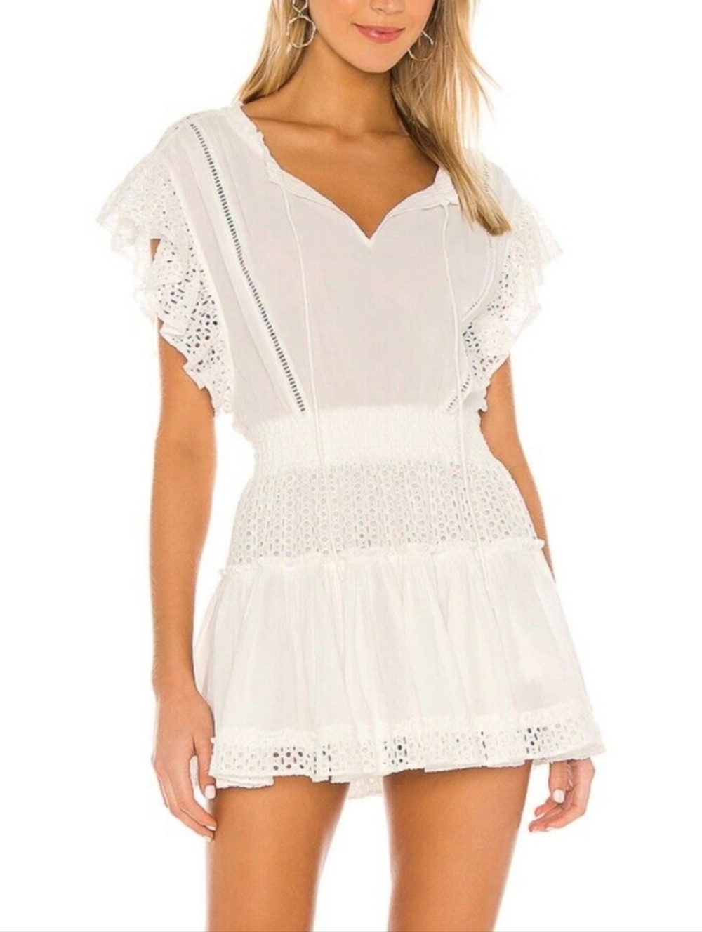 MISA Los Angeles Sarika White Mini Dress